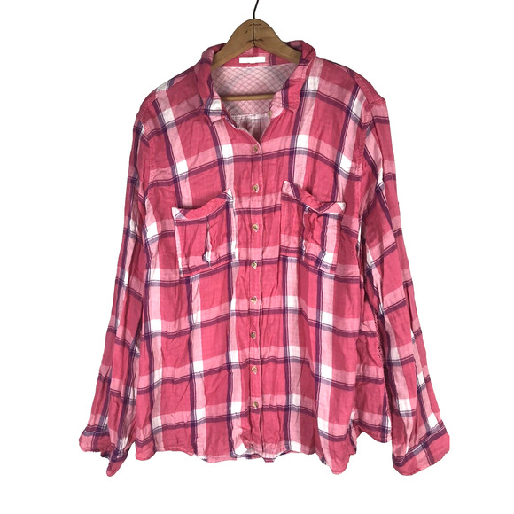Maurices 3 3X Plaid Shirt Button Down Top Farm Western Country Girl Womens - Picture 1 of 9